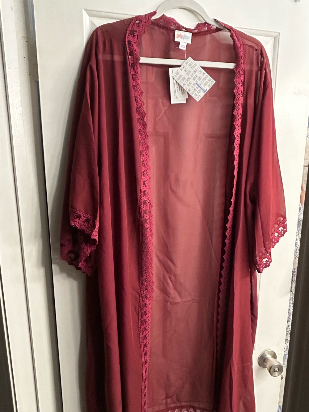 Lularoe Chloe Boho Kimono in navy and maroon size L both NWT selling as a SET!